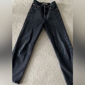 Levis Ribcage straight jeans.